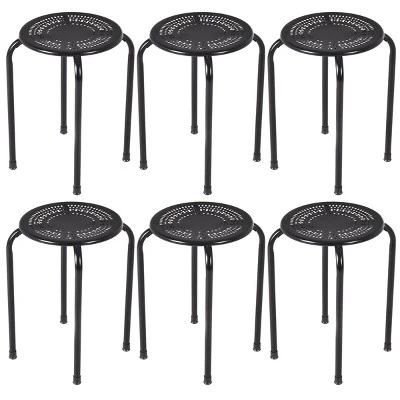 Tangkula Set Of 6 Stackable Stools Metal Chair Dining Set W/ Round Top 1 Tangkula Set Of 6 Stackable Stools Metal Chair Dining Set W/ Round Top