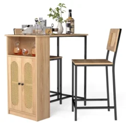 Tangkula 3 PCS Bar Table And Chairs Set W/ 2 Bar Stools & Storage Shelves Backrests 19 Tangkula 3 PCS Bar Table And Chairs Set W/ 2 Bar Stools & Storage Shelves Backrests -Tangkula GUEST 47ffd4cb 3548 4256 8844 df75b2e9fcd9