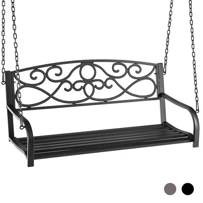 Tangkula Patio Hanging Porch Swing Outdoor 2-Person Metal Swing Bench Chair W/ Chains 10 Tangkula Patio Hanging Porch Swing Outdoor 2-Person Metal Swing Bench Chair W/ Chains - Image 10