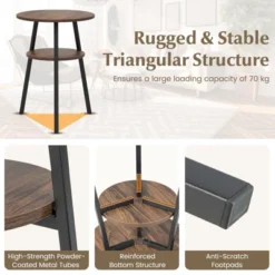 Tangkula 2-tier Accent Coffee Tea Table Nightstand Bedside Table W/ Storage Shelf -Tangkula GUEST 486fed22 7311 47c3 815a 05fb286cd789