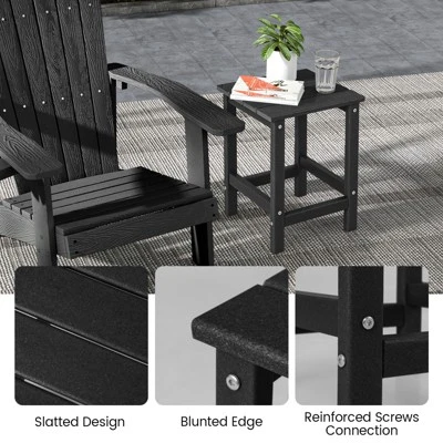 Tangkula 2PCS 14" Patio Adirondack Side Table HDPE Square Weather Resistant Garden 3 Tangkula 2PCS 14" Patio Adirondack Side Table HDPE Square Weather Resistant Garden - Image 3