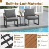 Tangkula 3 PCS Patio Furniture Set Weatherproof Outdoor Conversation Set W/ Soft Cushions