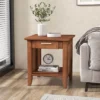 Tangkula Boho Style Nightstand 3-Tier Sofa Side End Table W/ Drawer & Shelf Walnut