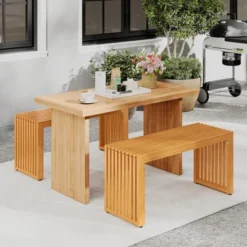 Tangkula 36 Inch Patio Bench All-Slat Acacia Wood Loveseat For 2 People 800 Lbs Capacity 13 Tangkula 36 Inch Patio Bench All-Slat Acacia Wood Loveseat For 2 People 800 Lbs Capacity -Tangkula GUEST 4a5aab75 af49 4122 afbf 62f0e4412981