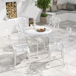 Tangkula Set Of 4 Cast Aluminum Dining Chairs Outdoor Bistro Chairs W/ Curved Back & Armrests All-Weather Dining Chairs Aluminum Outdoor Furniture 9 Tangkula Set Of 4 Cast Aluminum Dining Chairs Outdoor Bistro Chairs W/ Curved Back & Armrests All-Weather Dining Chairs Aluminum Outdoor Furniture -Tangkula GUEST 4b988170 0536 4593 92cb 3fbec371ce90