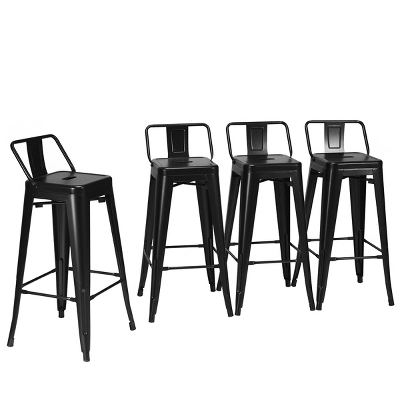 Tangkula Set Of 4 Metal Bar Stools 30" Industrial Height Chair Low Back 7 Tangkula Set Of 4 Metal Bar Stools 30" Industrial Height Chair Low Back - Image 7