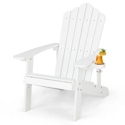 Tangkula Patio HIPS Outdoor Weather Resistant Slatted Chair Adirondack Chair W/ Cup Holder 13 Tangkula Patio HIPS Outdoor Weather Resistant Slatted Chair Adirondack Chair W/ Cup Holder - Image 13