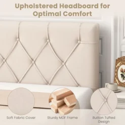 Tangkula Upholstered Headboard For Twin Size Bed W/ Fabric Upholstery Adjustable Height 14 Tangkula Upholstered Headboard For Twin Size Bed W/ Fabric Upholstery Adjustable Height -Tangkula GUEST 4e04442c eefa 4259 a9c2 2f36ca1093b7