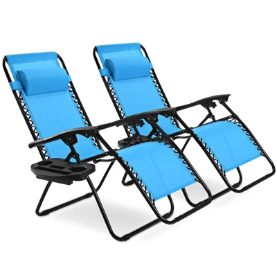 Tangkula 2PC Zero Gravity Chair Adjustable Recliners Textiliene 12 Tangkula 2PC Zero Gravity Chair Adjustable Recliners Textiliene - Image 12