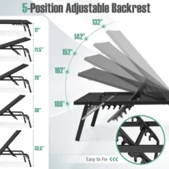 Tangkula Lounge Chair Outdoor Set Of 2 Foldable Patio Chaise Lounge Chairs With 5-Position Adjustable Backrests Heavy Duty Metal Frame No Assembly 15 Tangkula Lounge Chair Outdoor Set Of 2 Foldable Patio Chaise Lounge Chairs With 5-Position Adjustable Backrests Heavy Duty Metal Frame No Assembly -Tangkula GUEST 4ec59d41 991c 436f a981 0ae49923726e