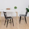 Tangkula 2 PCS Steel Chairs Dining Side Chairs Armless With High Cross Back Black