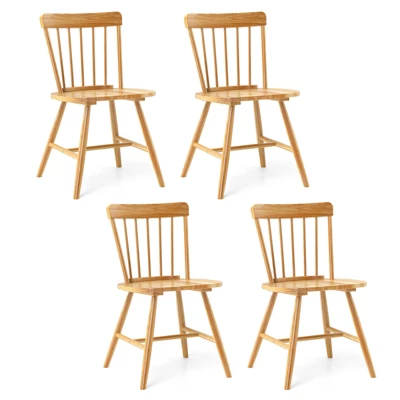 Tangkula Dining Chairs Set Of 4 Farmhouse Kitchen Chair W/ Rubber Wood Frame Wide Seat 11 Tangkula Dining Chairs Set Of 4 Farmhouse Kitchen Chair W/ Rubber Wood Frame Wide Seat - Image 11