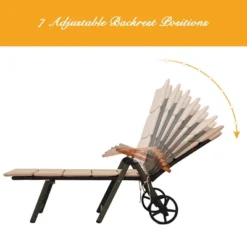 Tangkula Outdoor Rattan Wicker Lounge Chair Folding Patio Chaise W/ Wheels -Tangkula GUEST 4fbfe117 eae6 4f78 a808 6379d42e4949