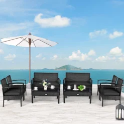 Tangkula Set Of 8 Wicker Patio Conversation Furniture Set Outdoor Rattan Chair And Table Set Patio Furniture Sets W/ Coffee Table & Washable Cushions 19 Tangkula Set Of 8 Wicker Patio Conversation Furniture Set Outdoor Rattan Chair And Table Set Patio Furniture Sets W/ Coffee Table & Washable Cushions -Tangkula GUEST 51d183d4 a61a 4ba9 9c8f 90d053400111