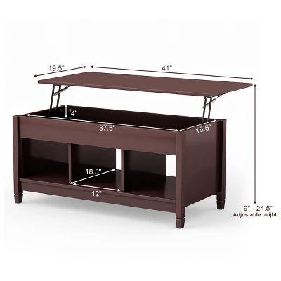 Tangkula Multifunctional Modern Lift Top Coffee Table Desk Dining Furniture 3 Tangkula Multifunctional Modern Lift Top Coffee Table Desk Dining Furniture - Image 3