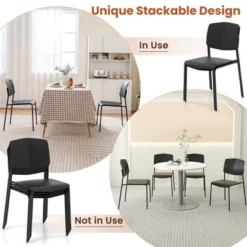 Tangkula Dining Chair Set Of 2 W/Ergonomic Backrest & Wide Seat Stackable Kitchen Chairs -Tangkula GUEST 52bbf39e e597 46f7 bf79 498f5ec296d8