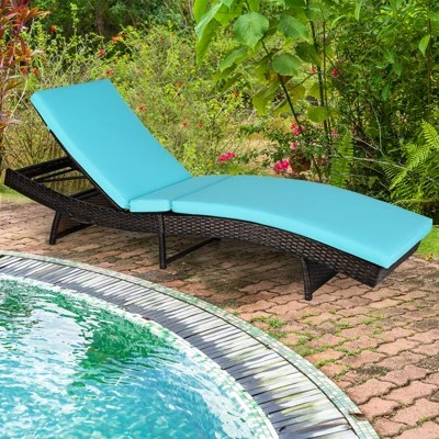 Tangkula Patio Adjustable Rattan Chaise Lounge Chair Folding Reclining Wicker Chair 2 Tangkula Patio Adjustable Rattan Chaise Lounge Chair Folding Reclining Wicker Chair - Image 2
