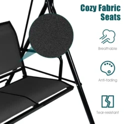 Tangkula Outdoor Porch Swing Canopy Patio Swing Chair 3 Person Canopy Hammock -Tangkula GUEST 53ea3f53 657a 47ff ad7f b5e1f4bcf128