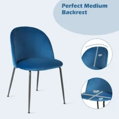 Tangkula Dining Chair Set Of 4 Upholstered Velvet Chair Set W/ Metal Base For Living Room 14 Tangkula Dining Chair Set Of 4 Upholstered Velvet Chair Set W/ Metal Base For Living Room -Tangkula GUEST 55872675 c3ac 4867 83ee c8a55560ddb6