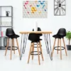 Tangkula Set Of 4 Mid Century Barstool 28.5" Dining Pub Chair W/Leather Padded Seat Black