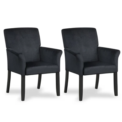 Tangkula Set Of 4 Arm Chair Guest Chair Home Office W/ Wooden Legs 7 Tangkula Set Of 4 Arm Chair Guest Chair Home Office W/ Wooden Legs - Image 7