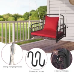 Tangkula Single Person Hanging Swing Outdoor Hanging Seat W/ Back Cushion & Seat Cushion 14 Tangkula Single Person Hanging Swing Outdoor Hanging Seat W/ Back Cushion & Seat Cushion -Tangkula GUEST 5676bc63 f81c 48fa b3f3 e80e99e46b03