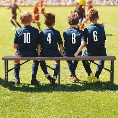 Tangkula 2PCS 6 Ft Plastic Folding Bench Portable Fold-in-Half Seat W/ 1320 LBS Capacity Gray 2 Tangkula 2PCS 6 Ft Plastic Folding Bench Portable Fold-in-Half Seat W/ 1320 LBS Capacity Gray - Image 2