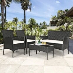 Tangkula Rattan Patio Conversation Set Cushioned Sofa With Coffee Table 13 Tangkula Rattan Patio Conversation Set Cushioned Sofa With Coffee Table -Tangkula GUEST 576c9134 f14d 4310 a652 0e55da9e75da