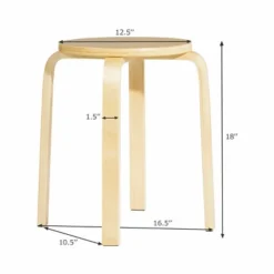 Tangkula 4 Pcs 17" Round Stacking Stool Dining Chair Set Backless Wood Seats Natural -Tangkula GUEST 578d3b34 b104 4944 8e47 7b8baa22d21d