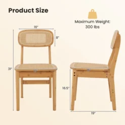 Tangkula Rattan Dining Chairs Set Of 2 Kitchen Dining Chairs With Simulated Rattan Backrest & Wood Frame 13 Tangkula Rattan Dining Chairs Set Of 2 Kitchen Dining Chairs With Simulated Rattan Backrest & Wood Frame -Tangkula GUEST 57ce0193 d92f 4907 9af6 886d5f6fea91