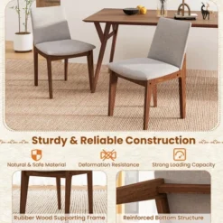 Tangkula Wooden Dining Chairs Of 4 W/ Added Cushions High Curved Back For Dining Room -Tangkula GUEST 586236f9 e34e 49ca 82a0 53d435509177