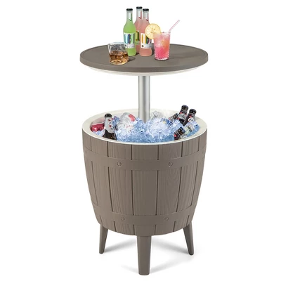 Tangkula 10 Gallon Cooler Bar Table W/ Telescopic Tabletop 3-in-1 Coffee Table Ice Bucket 10 Tangkula 10 Gallon Cooler Bar Table W/ Telescopic Tabletop 3-in-1 Coffee Table Ice Bucket - Image 10
