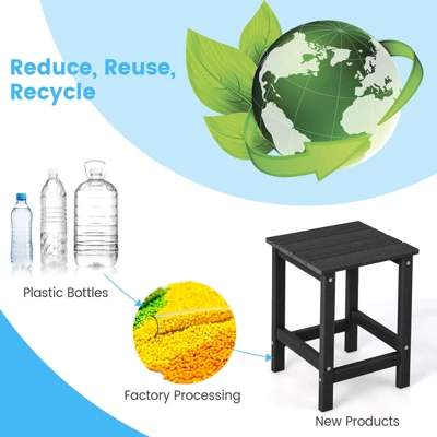Tangkula 2PCS 14" Patio Adirondack Side Table HDPE Square Weather Resistant Garden 5 Tangkula 2PCS 14" Patio Adirondack Side Table HDPE Square Weather Resistant Garden - Image 5