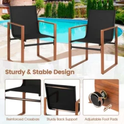 Tangkula 2 PCS Outdoor Dining Chairs Patio Furniture Chair W/ Breathable Seat & Backrest -Tangkula GUEST 59431d35 ae5c 4668 9653 57f325583964