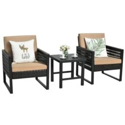 Tangkula 3-Piece Patio Wicker Bistro Set Conversation Furniture Sofa With Coffee Table 10 Tangkula 3-Piece Patio Wicker Bistro Set Conversation Furniture Sofa With Coffee Table -Tangkula GUEST 5984b004 3b1a 41a2 8323 6d9b0a981ff4