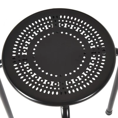 Tangkula Set Of 6 Stackable Stools Metal Chair Dining Set W/ Round Top 2 Tangkula Set Of 6 Stackable Stools Metal Chair Dining Set W/ Round Top - Image 2