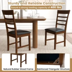 Tangkula Wooden Dining Chair Set Of 4 Pu Leather Upholstered Kitchen Chairs W/ Padded Seat -Tangkula GUEST 5ad44b64 de0b 4d24 80d5 21e9f35864a8 1