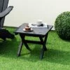 Tangkula 2 Pieces Folding Adirondack Side Table Poolside Garden Patio Black