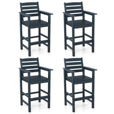 Tangkula Patio Bar Stools Set Of 4 Tall Adirondack Chair W/ Backrest Armrests & Footrests 12 Tangkula Patio Bar Stools Set Of 4 Tall Adirondack Chair W/ Backrest Armrests & Footrests - Image 12