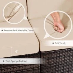 Tangkula Set Of 7 Patio Furniture Set W/ 35" Propane Gas Fire Pit Table & Waterproof Cover -Tangkula GUEST 5bb80b79 0d78 4dc3 bc43 d66b22229a83