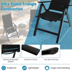 Tangkula Patio Folding Chairs Lightweight Outdoor Dining Chairs W/ Padded Seat -Tangkula GUEST 5d239a40 53e9 4fd5 8b0f d7ce267f863e