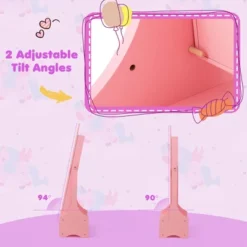 Tangkula Kids Jewelry Cabinet W/ Full-Length Mirror 2 Adjustable Tilt Angles Drawer Pink 11 Tangkula Kids Jewelry Cabinet W/ Full-Length Mirror 2 Adjustable Tilt Angles Drawer Pink -Tangkula GUEST 5dd41302 a6d2 411c 8a9e 742f5453caa6