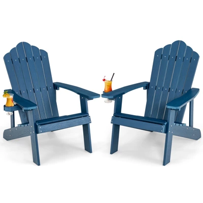 Tangkula 2PCS Adirondack Chair HIPS Adirondack Chair W/Cup Holder Realistic Wood Grain Weather Resistant Outdoor Chair For 380 LBS Weight Capacity Black/Navy/White/Teak/Dark Green/Red/Light Grey/Yellow 13 Tangkula 2PCS Adirondack Chair HIPS Adirondack Chair W/Cup Holder Realistic Wood Grain Weather Resistant Outdoor Chair For 380 LBS Weight Capacity Black/Navy/White/Teak/Dark Green/Red/Light Grey/Yellow - Image 13