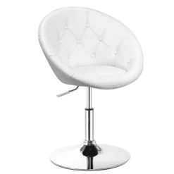Tangkula Modern Swivel Bar Stools Height Adjustable Round Tufted Back Accent Chair Black/White -Tangkula GUEST 5fbb9ee6 7ec6 401d 9d81 738c1e5a570d