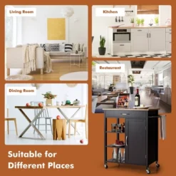 Tangkula Mobile Kitchen Island Cart Serving Utility Trolley Drawer Shelf Towel Rack 16 Tangkula Mobile Kitchen Island Cart Serving Utility Trolley Drawer Shelf Towel Rack -Tangkula GUEST 5ff489c1 c449 4ec5 ad61 3f43dc795678