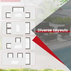 Tangkula 8 Piece Patio Rattan Conversation Set Outdoor Wicker Furniture Set With Chair Loveseat & Tempered Glass Table Cozy Seat Cushions -Tangkula GUEST 6026039d 35d1 4d63 bb90 99ee4e08c848