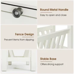 Tangkula Side Table End Table Nightstand W/ Bottom Storage Shelf & Rubber Wood Legs White -Tangkula GUEST 609132b7 f2c7 487e 8414 b9e6bad0d7b2