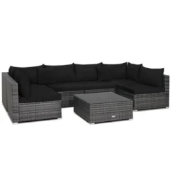 Tangkula 7PCS Patio Rattan Sectional Sofa Set Outdoor Furniture Set W/ Cushions -Tangkula GUEST 60dcb8d2 92b8 4aec 89d1 46a6cb558961