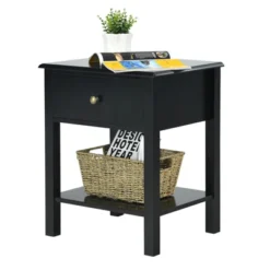 Tangkula End Table Nightstand W/Drawer & Shelf Bedroom Living Room Furniture Black 11 Tangkula End Table Nightstand W/Drawer & Shelf Bedroom Living Room Furniture Black -Tangkula GUEST 61cb4340 4d4e 48ad 91d1 f0b1b3f06b1a