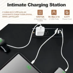 Tangkula L-Shaped Desk With Power Outlet 66” Computer Corner Desk With CPU Stand & Heavy-duty Metal Frame Rustic Brown/Black -Tangkula GUEST 62f83d19 ddf1 46b3 b7c2 bb7d0f524dee